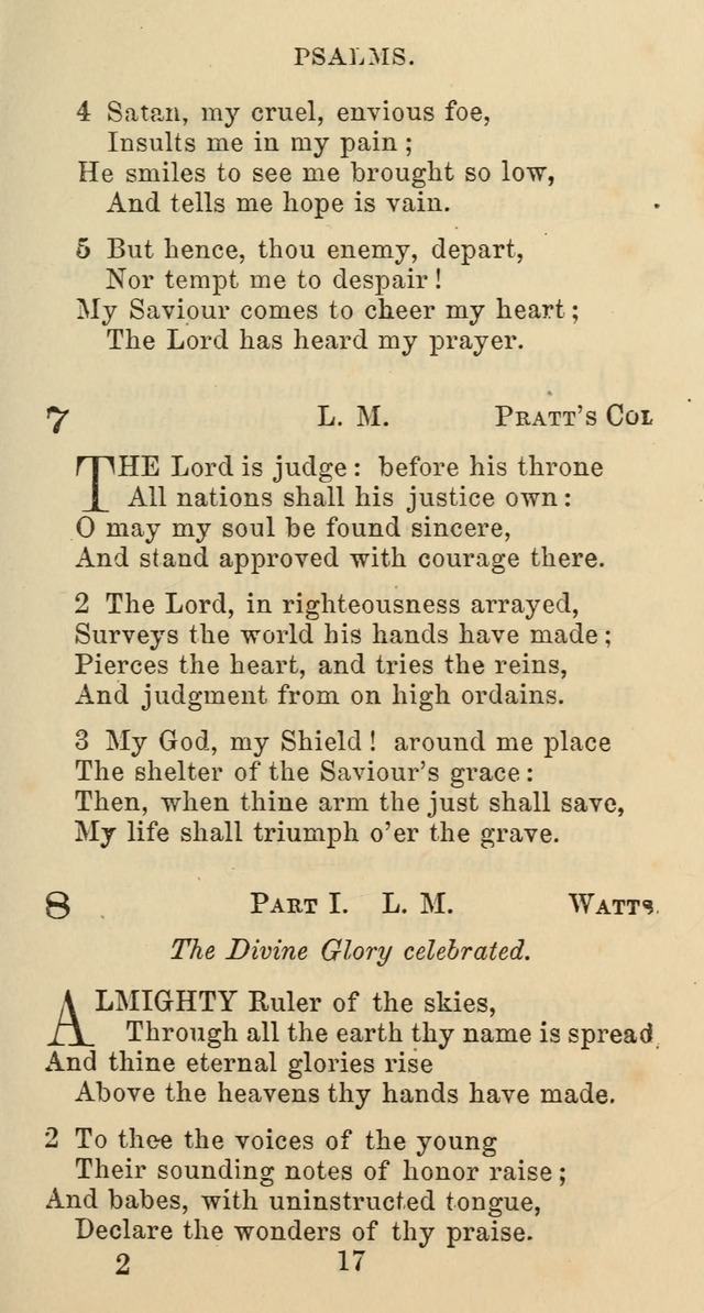 Psalms and Hymns: adapted to social, private and public worship in the Cumberland Presbyterian Chruch page 17