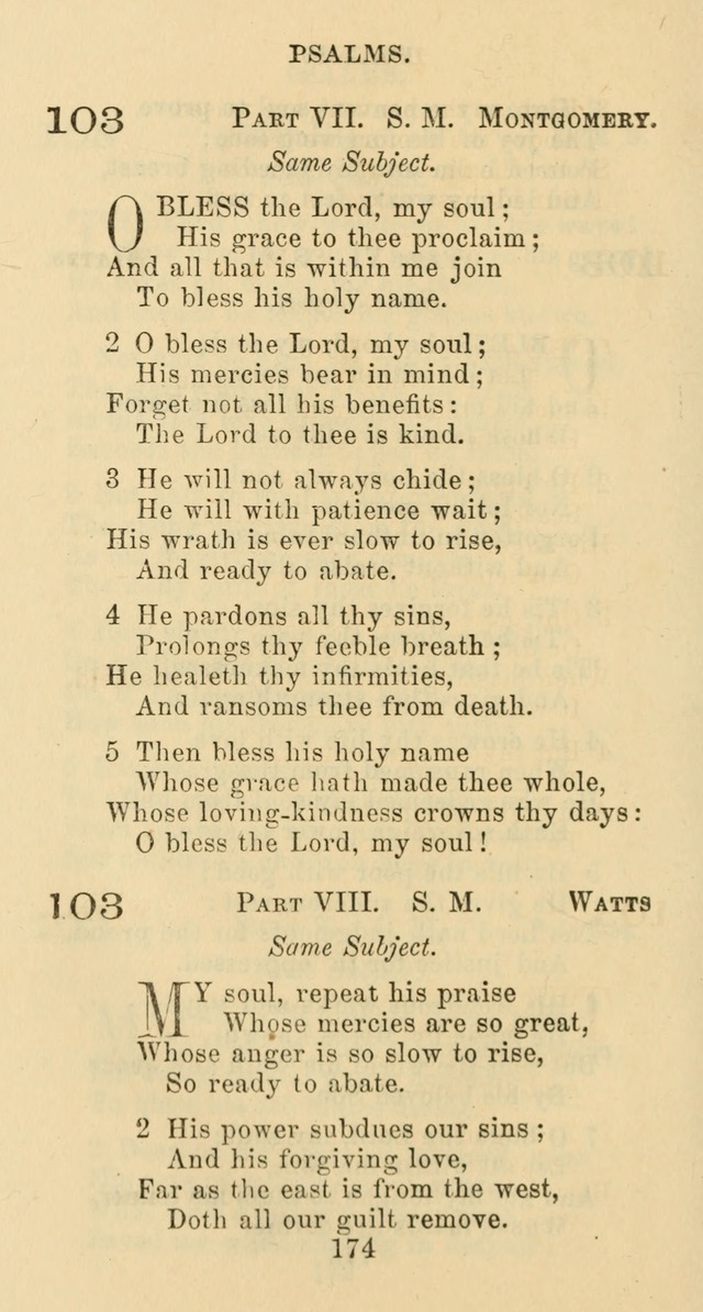 Psalms and Hymns: adapted to social, private and public worship in the Cumberland Presbyterian Chruch page 174