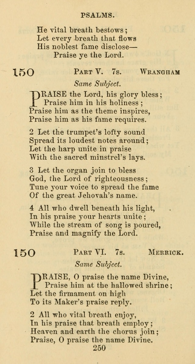 Psalms and Hymns: adapted to social, private and public worship in the Cumberland Presbyterian Chruch page 250