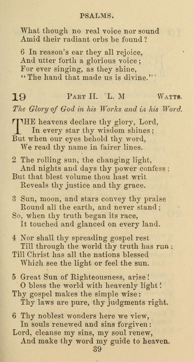 Psalms and Hymns: adapted to social, private and public worship in the Cumberland Presbyterian Chruch page 39