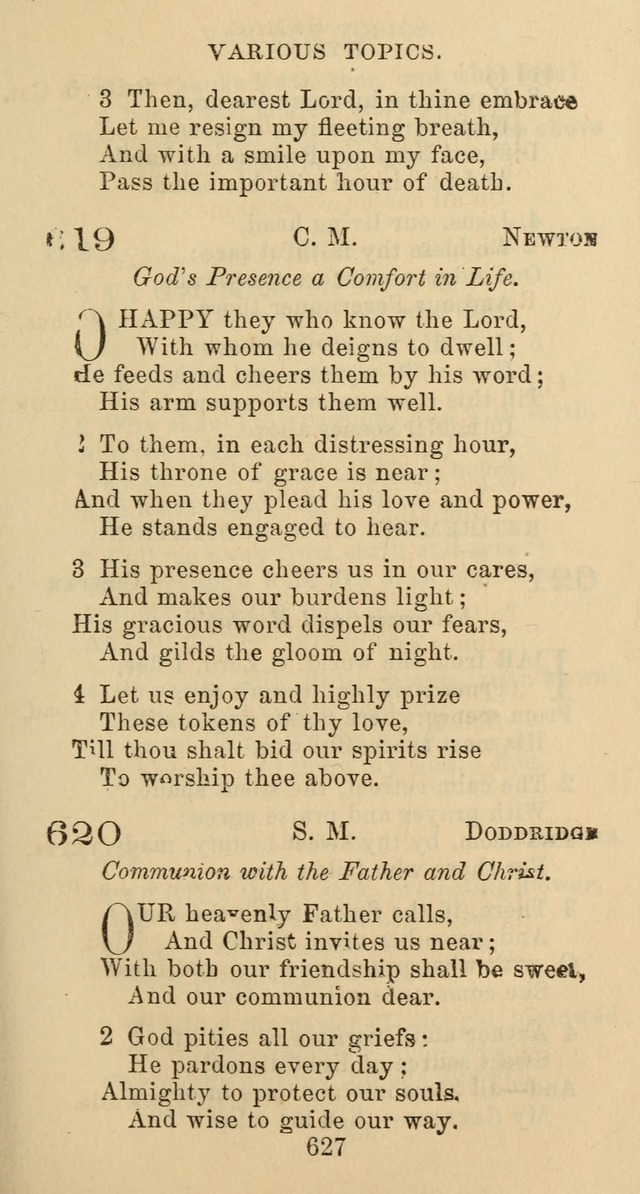 Psalms and Hymns: adapted to social, private and public worship in the Cumberland Presbyterian Chruch page 627