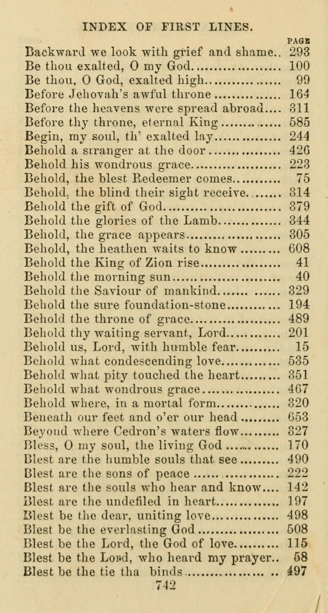 Psalms and Hymns: adapted to social, private and public worship in the Cumberland Presbyterian Chruch page 742