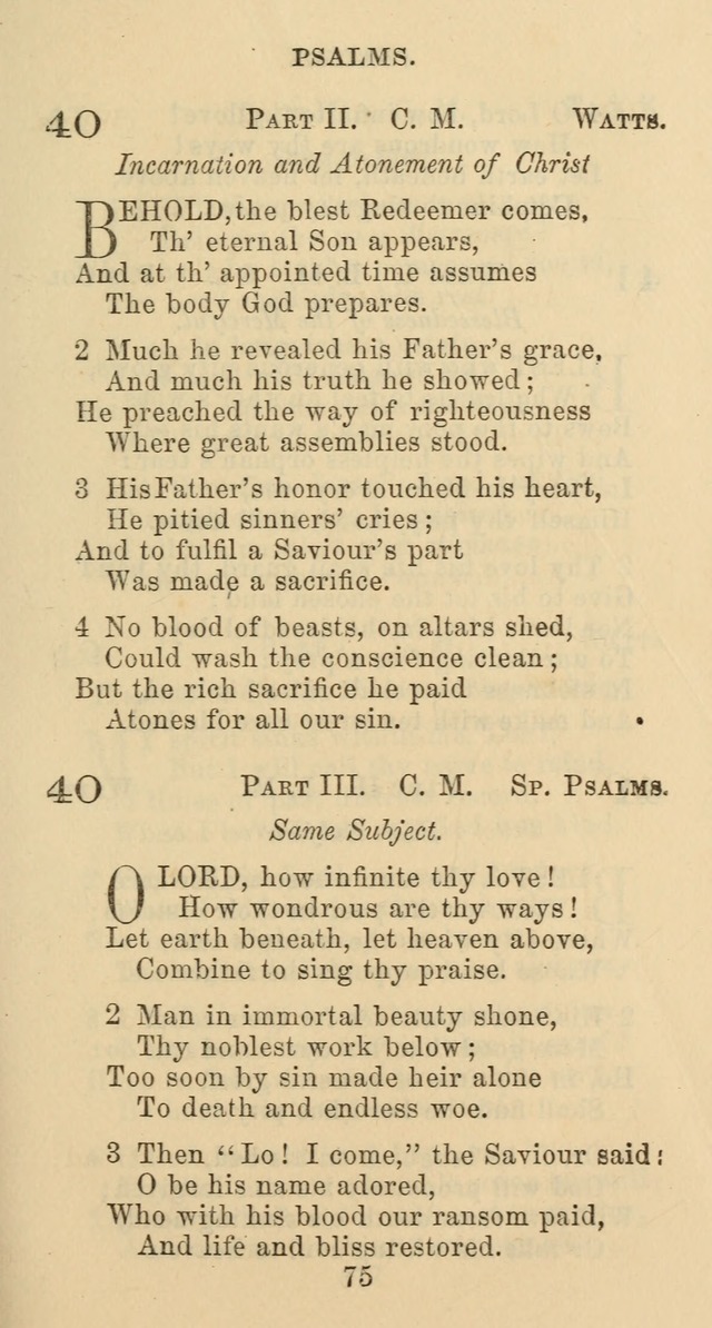 Psalms and Hymns: adapted to social, private and public worship in the Cumberland Presbyterian Chruch page 75