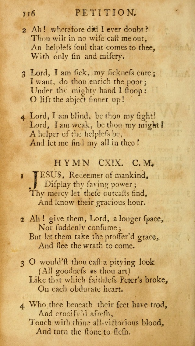 A Pocket hymn-book, designed as a constant companion for the pious: collected from various authors (11th ed.) page 116