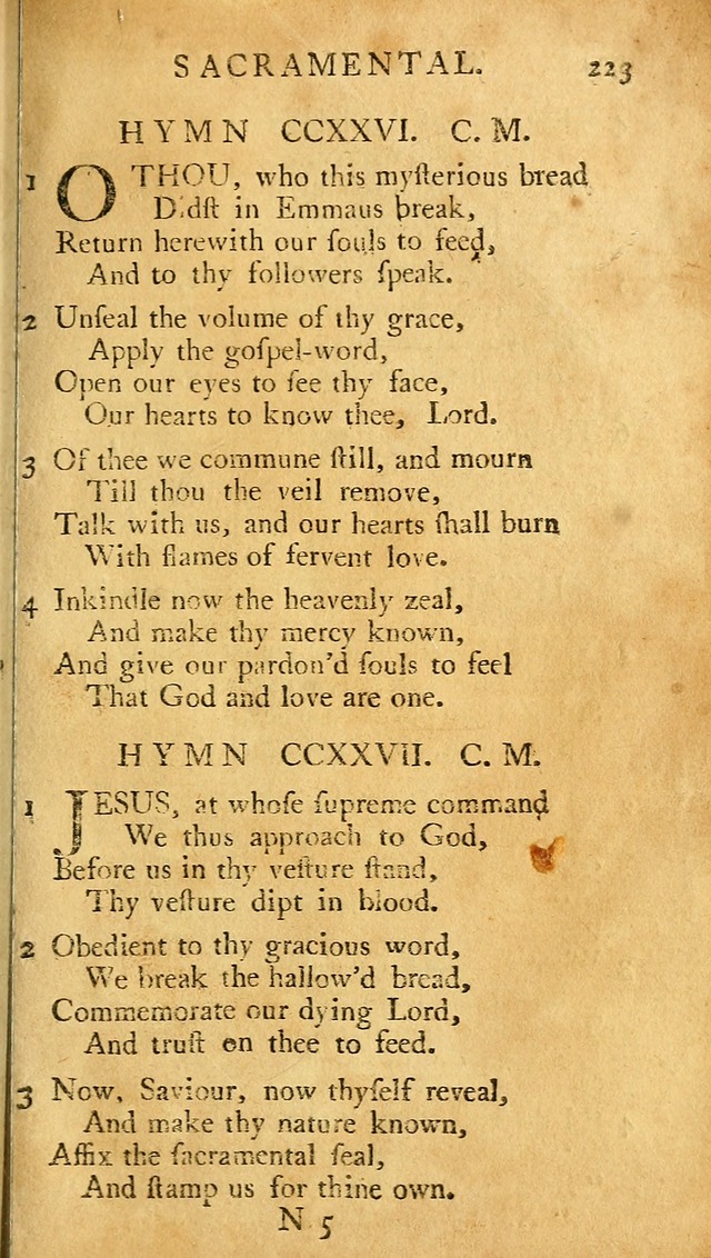 A Pocket hymn-book, designed as a constant companion for the pious: collected from various authors (11th ed.) page 223
