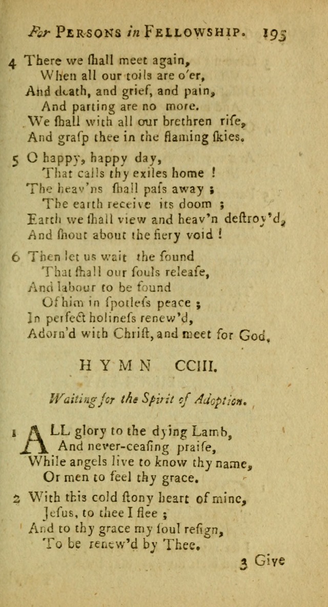 A Pocket Hymn Book: designed as a constant companion for the pious, collected from various authors (9th ed.) page 195