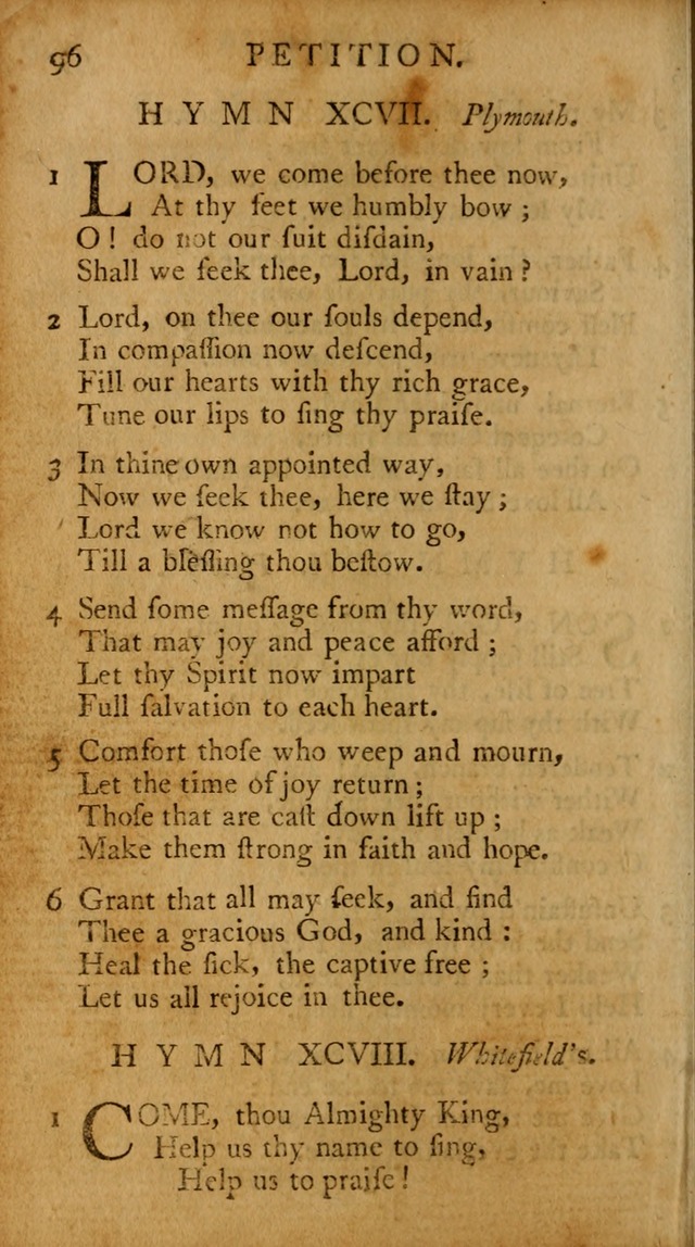 A Pocket Hymn-book: designed as a constant companion for the pious, collected from various authors (18th ed.) page 98