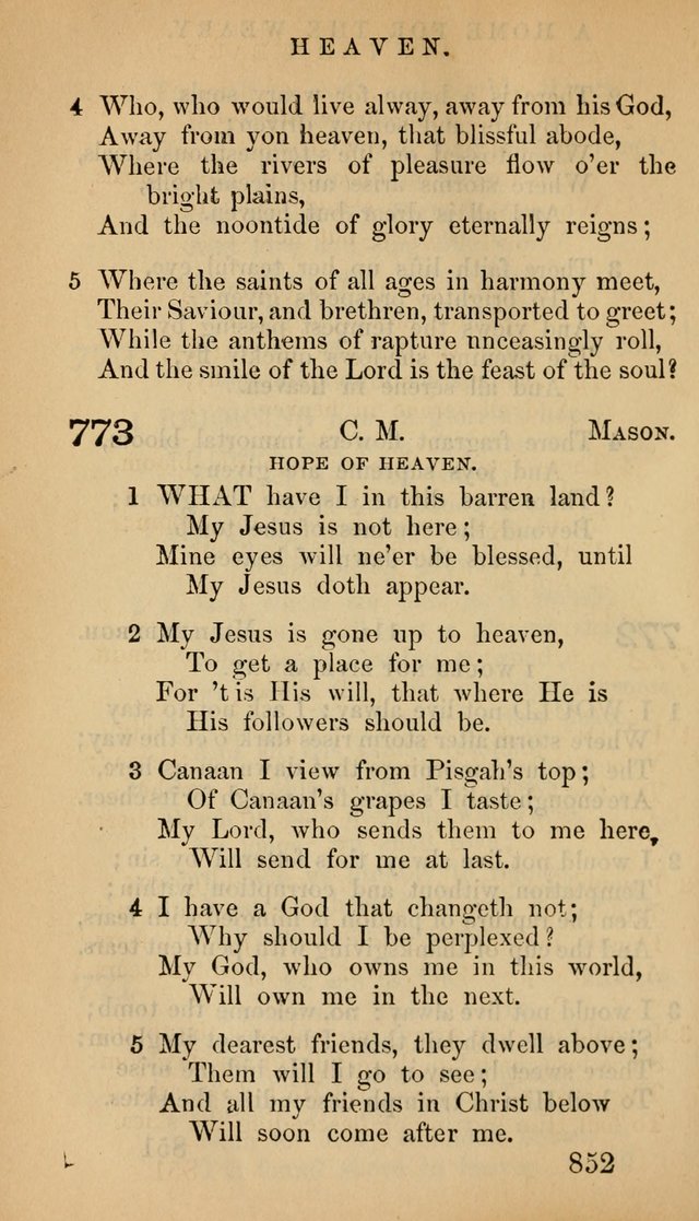 The Psalms and Hymns, with the Doctrinal Standards and Liturgy of the Reformed Protestant Dutch Church in North America page 860
