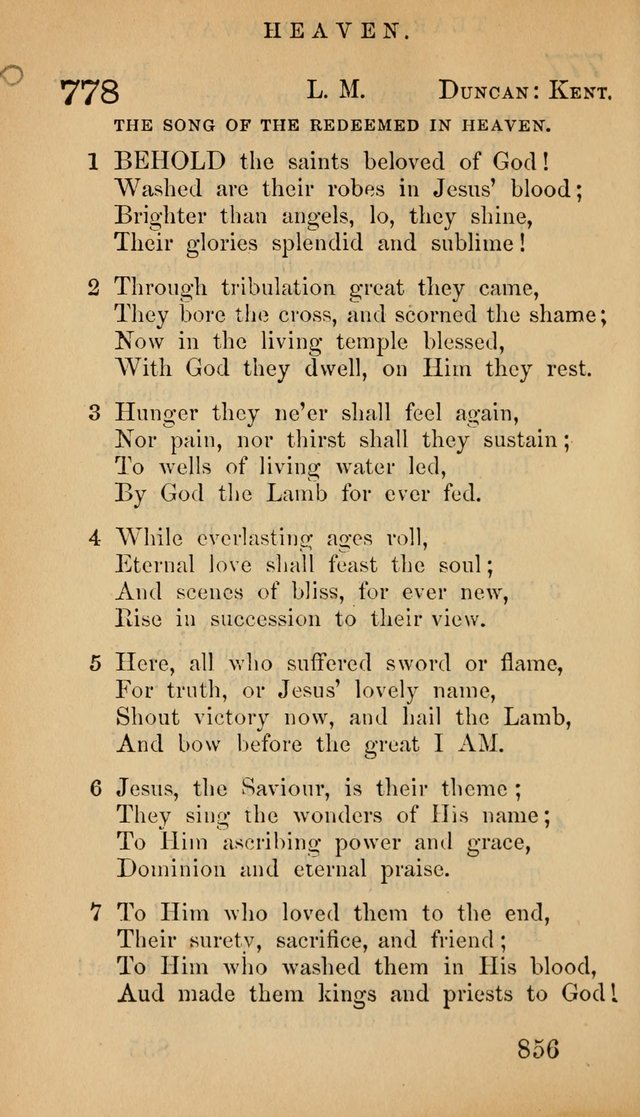 The Psalms and Hymns, with the Doctrinal Standards and Liturgy of the Reformed Protestant Dutch Church in North America page 864
