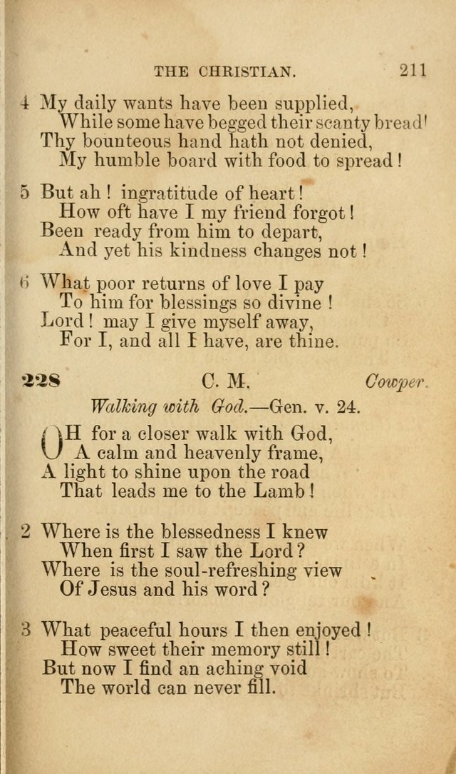 Pocket Hymns: original and selected. designed for the use of the regular Baptist church, and all who love our Lord Jesus Christ page 211