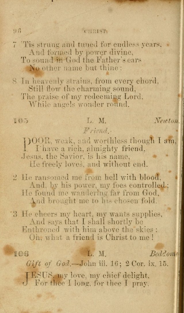 Pocket Hymns: original and selected. designed for the use of the regular Baptist church, and all who love our Lord Jesus Christ page 96