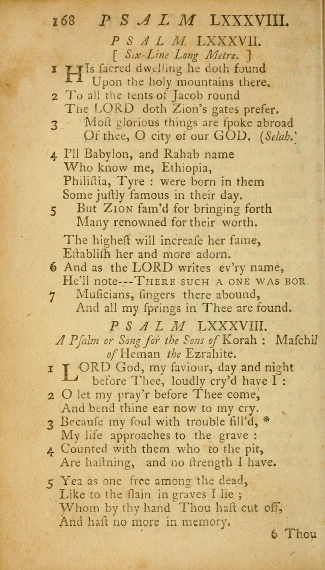 The Psalms, Hymns and Spiritual Songs of the Old and New Testament, faithully translated into English metre: being the New England Psalm Book (Rev. and Improved) page 168