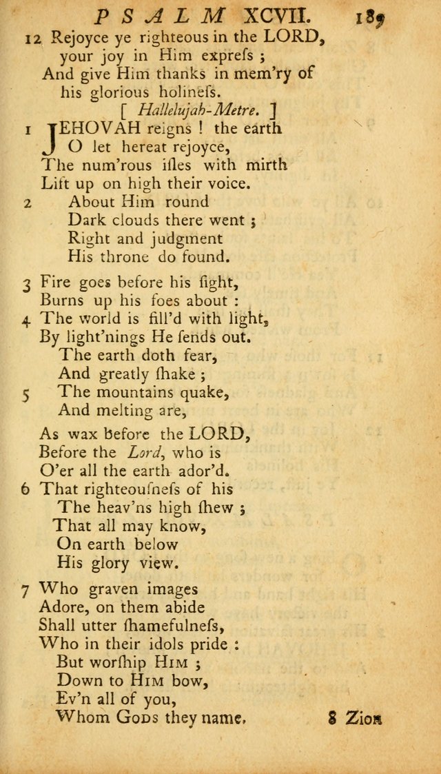 The Psalms, Hymns and Spiritual Songs of the Old and New Testament, faithully translated into English metre: being the New England Psalm Book (Rev. and Improved) page 189