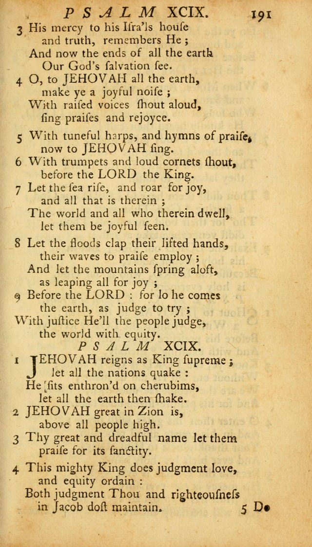 The Psalms, Hymns and Spiritual Songs of the Old and New Testament, faithully translated into English metre: being the New England Psalm Book (Rev. and Improved) page 191