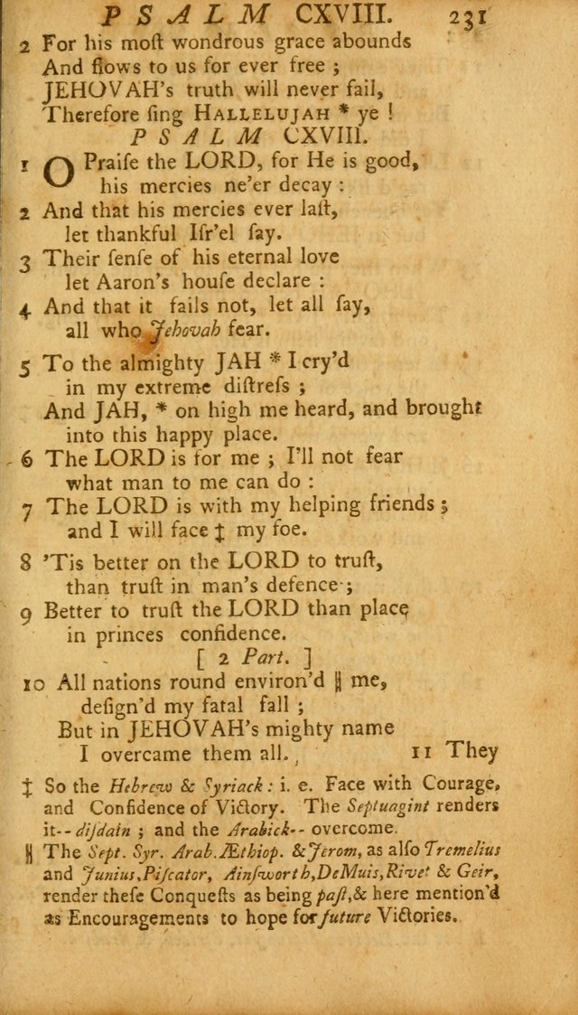 The Psalms, Hymns and Spiritual Songs of the Old and New Testament, faithully translated into English metre: being the New England Psalm Book (Rev. and Improved) page 231