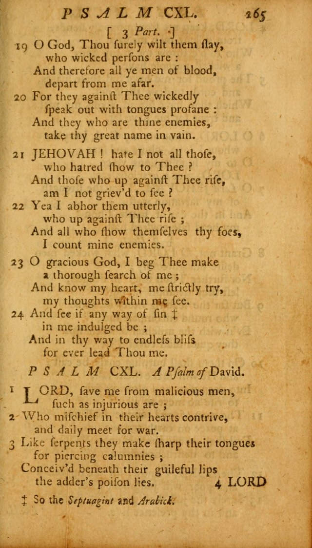 The Psalms, Hymns and Spiritual Songs of the Old and New Testament, faithully translated into English metre: being the New England Psalm Book (Rev. and Improved) page 265