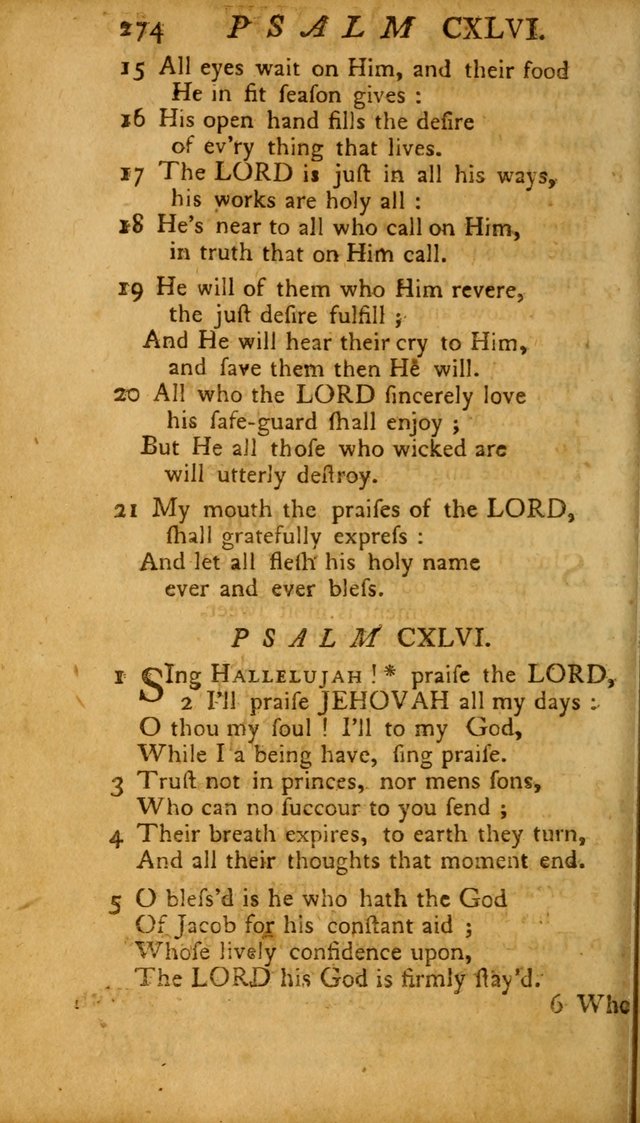 The Psalms, Hymns and Spiritual Songs of the Old and New Testament, faithully translated into English metre: being the New England Psalm Book (Rev. and Improved) page 274