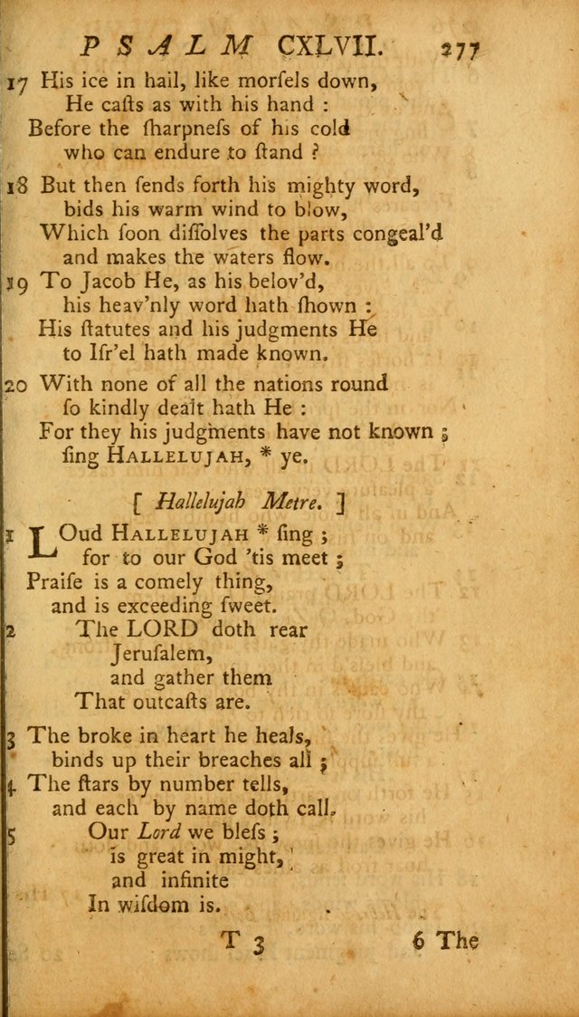 The Psalms, Hymns and Spiritual Songs of the Old and New Testament, faithully translated into English metre: being the New England Psalm Book (Rev. and Improved) page 277