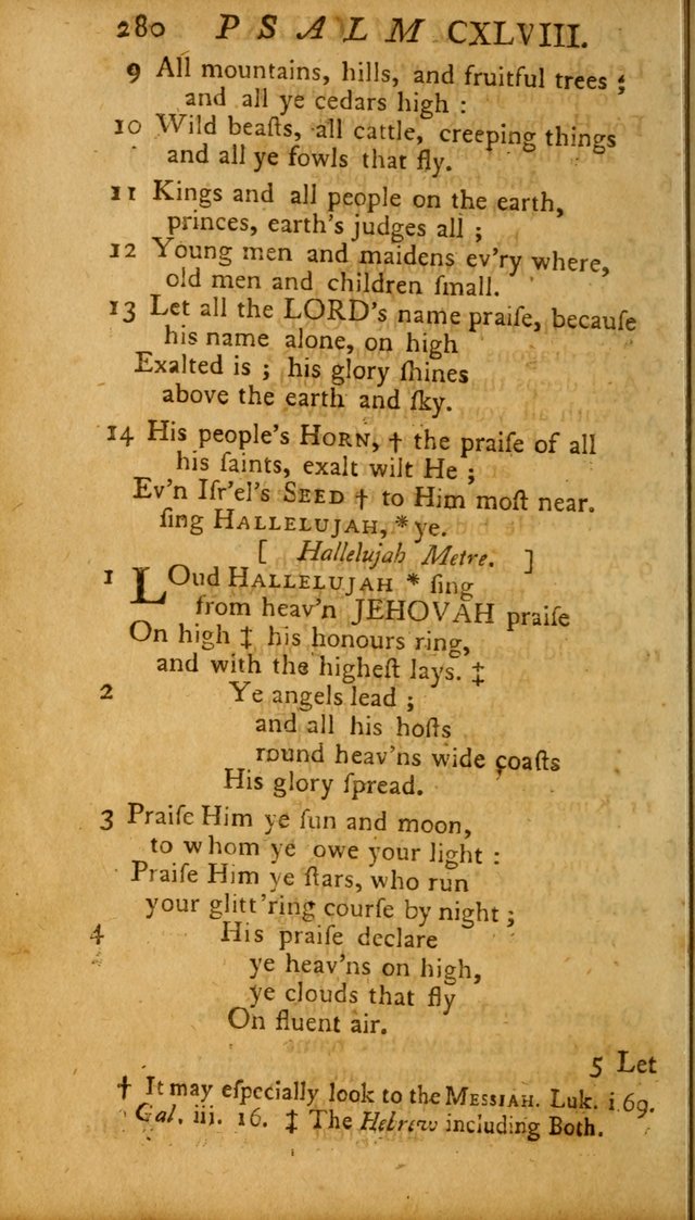 The Psalms, Hymns and Spiritual Songs of the Old and New Testament, faithully translated into English metre: being the New England Psalm Book (Rev. and Improved) page 280