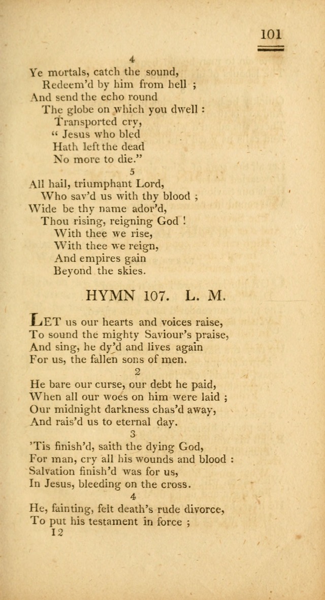 Psalms, Hymns and Spiritual Songs: selected and designed for the use of  the church universal, in public and private devotion; with an appendix, containing the original hymns omitted in the last ed. page 103