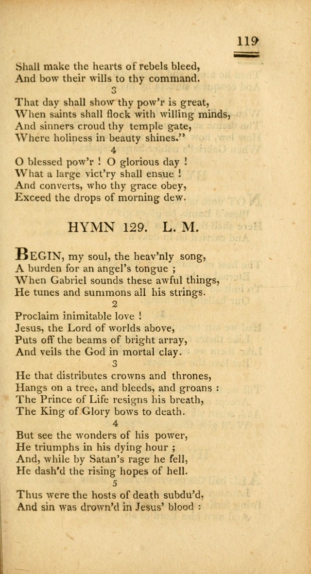 Psalms, Hymns and Spiritual Songs: selected and designed for the use of  the church universal, in public and private devotion; with an appendix, containing the original hymns omitted in the last ed. page 121