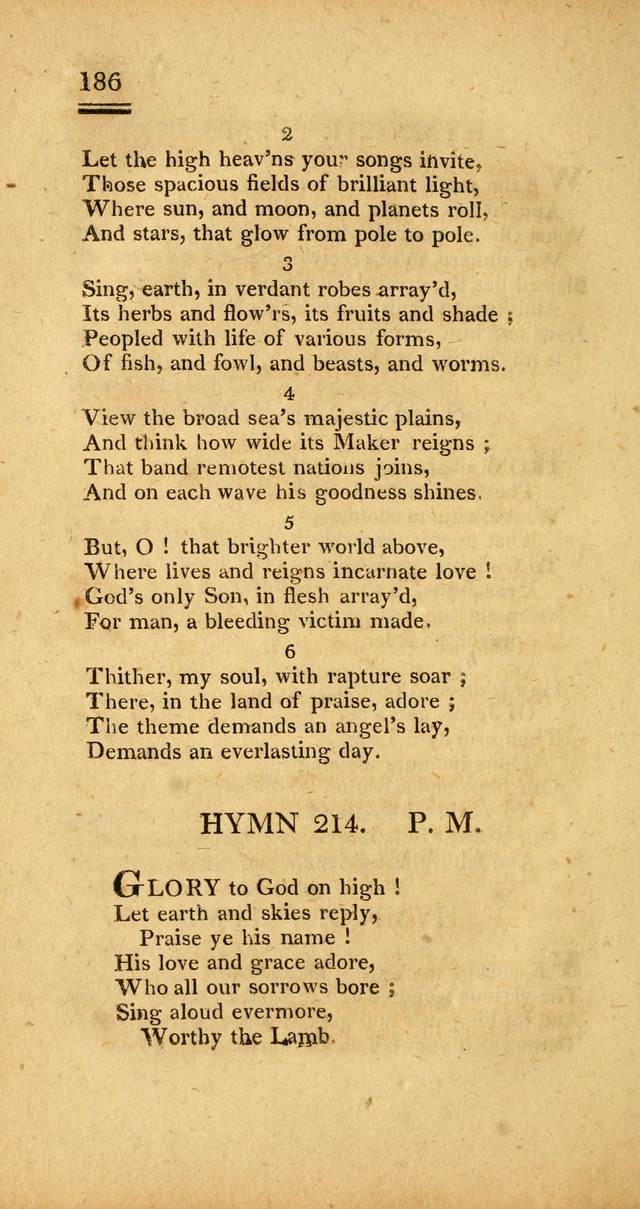 Psalms, Hymns and Spiritual Songs: selected and designed for the use of  the church universal, in public and private devotion; with an appendix, containing the original hymns omitted in the last ed. page 188