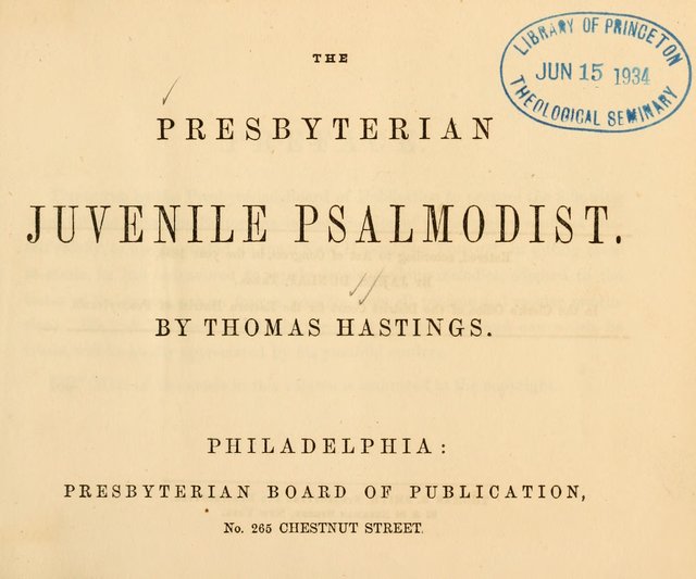 The Presbyterian Juvenile Psalmodist page 1