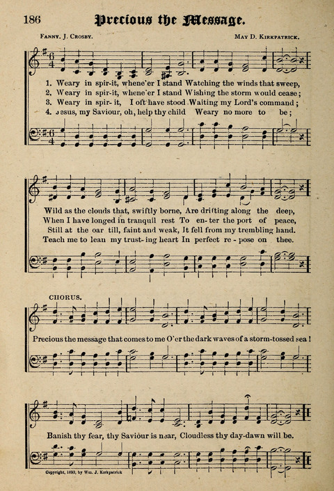 Praise in Song: a collection of hymns and sacred melodies page 186