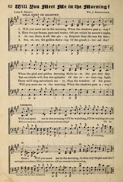 Praise in Song: a collection of hymns and sacred melodies page 62