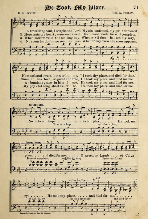 Praise in Song: a collection of hymns and sacred melodies page 71