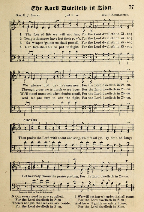 Praise in Song: a collection of hymns and sacred melodies page 77