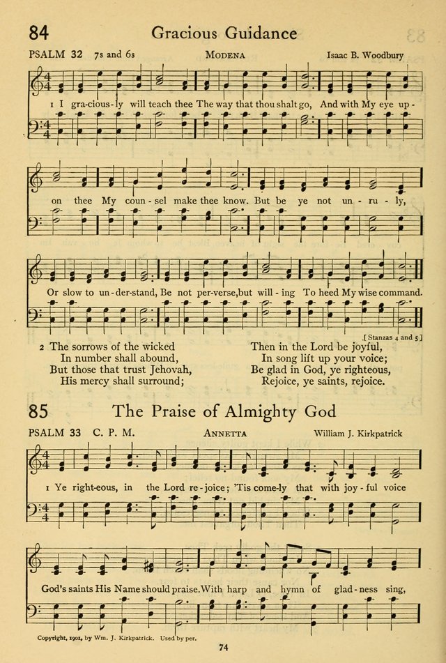 The Psalter: with responsive readings page 74