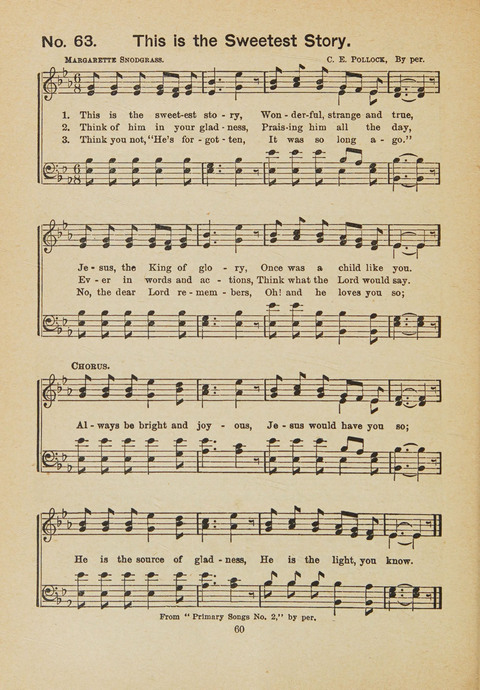 Primary Songs No. 3: for the primary department in the Sunday school, and for use in the home page 58