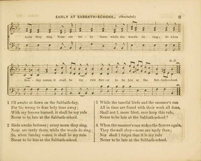 Plymouth Sabbath School Collection: or, Hymns and Tunes page 13