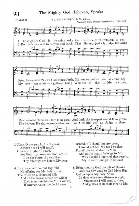 Psalter Hymnal (Red): doctrinal standards and liturgy of the Christian Reformed Church page 111