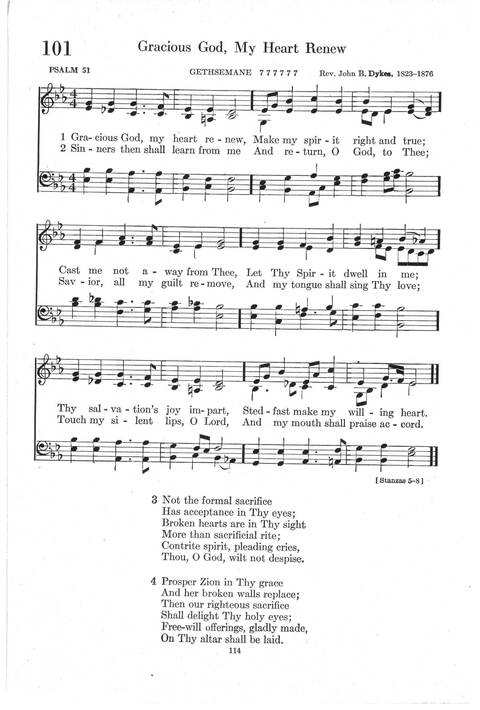 Psalter Hymnal (Red): doctrinal standards and liturgy of the Christian Reformed Church page 114