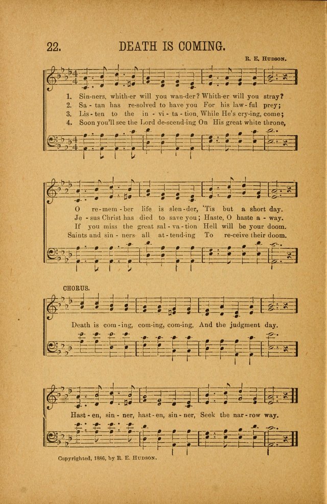 Quartette: containing Songs for the Ransomed, Songs of Love Peace and Joy, Gems of Gospel Song, Salvation Echoes, with one hundred choice selections added page 22