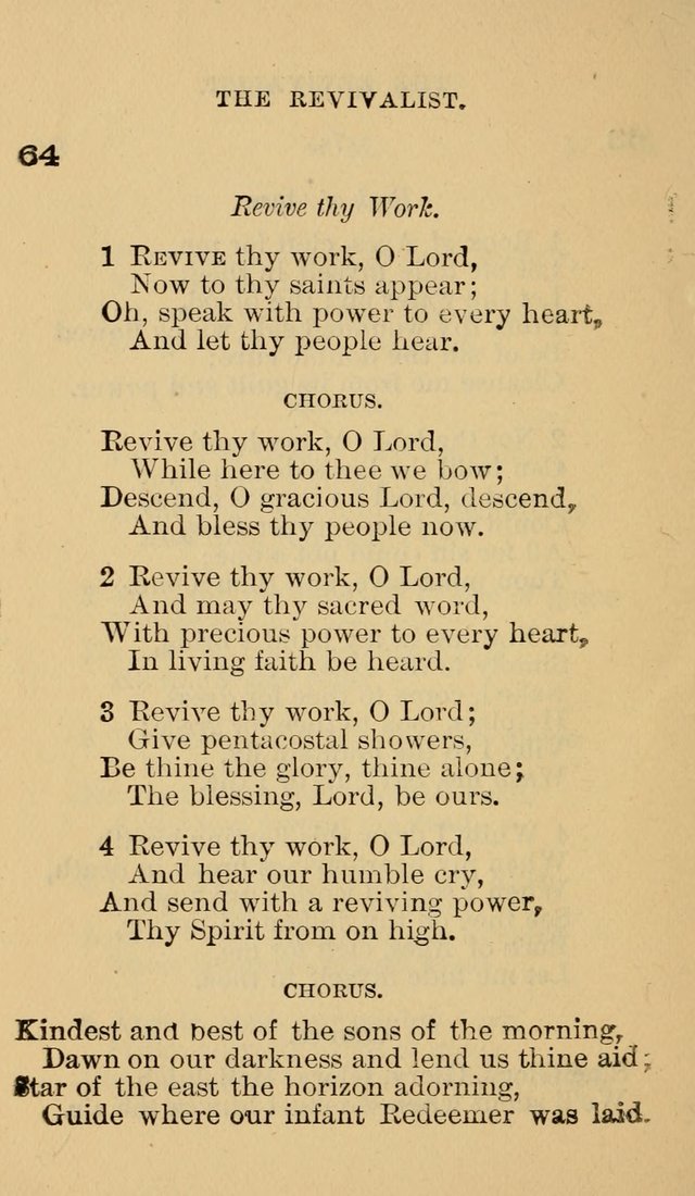 The Revivalist: Containing One Hundred Choice Revival Hymns, and One Hundred and Twenty-five Choruses: Designed for Use On Revival Occasions. (1st ed) page 68
