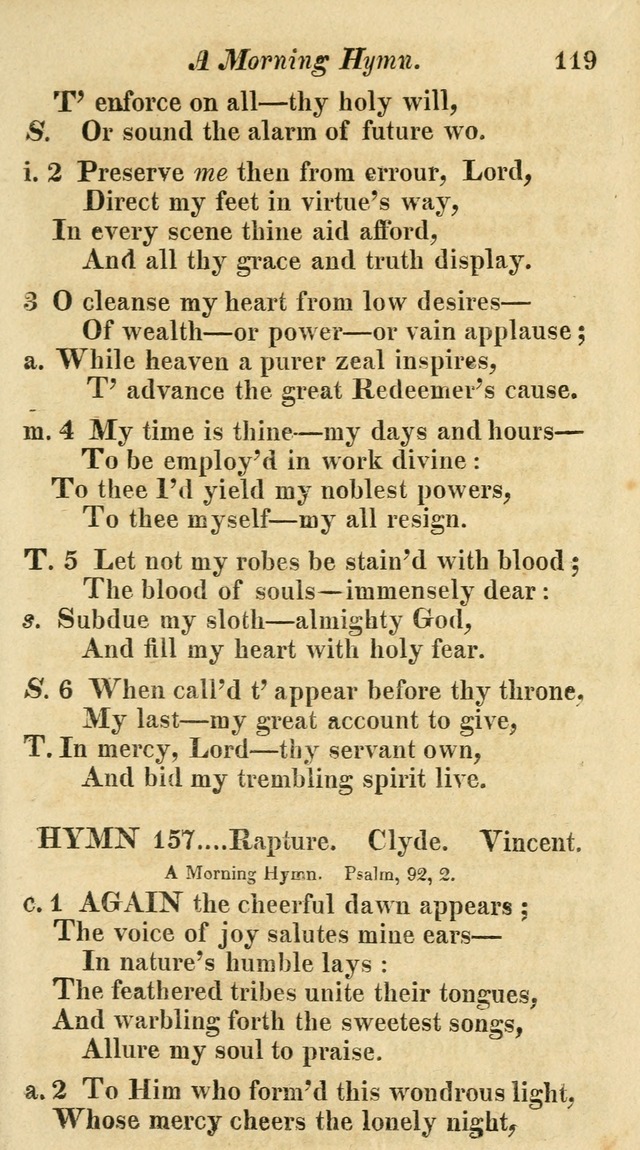Regular Hymns: on a great variety of evangelical subjects and important occasions: with musical directions, for all the varieties of appropriate expression page 119