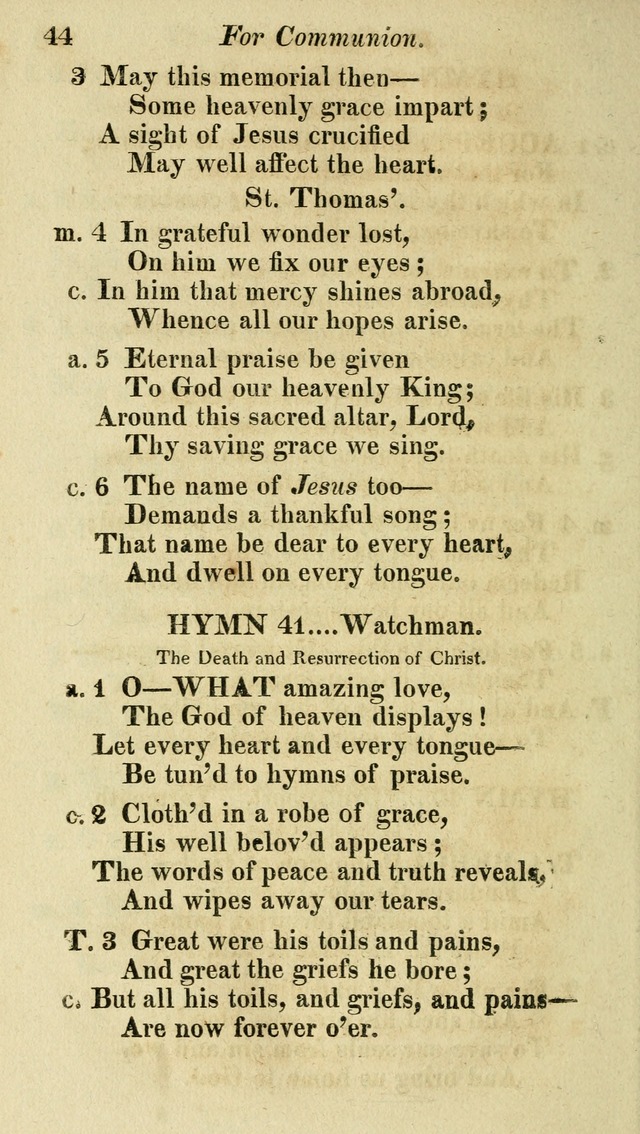 Regular Hymns: on a great variety of evangelical subjects and important occasions: with musical directions, for all the varieties of appropriate expression page 44