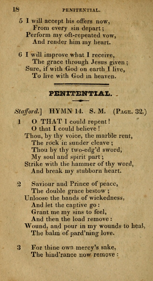 The Reformed Methodist Pocket Hymnal: Revised: collected from various authors. Designed for the worship of God in all Christian churches. page 18
