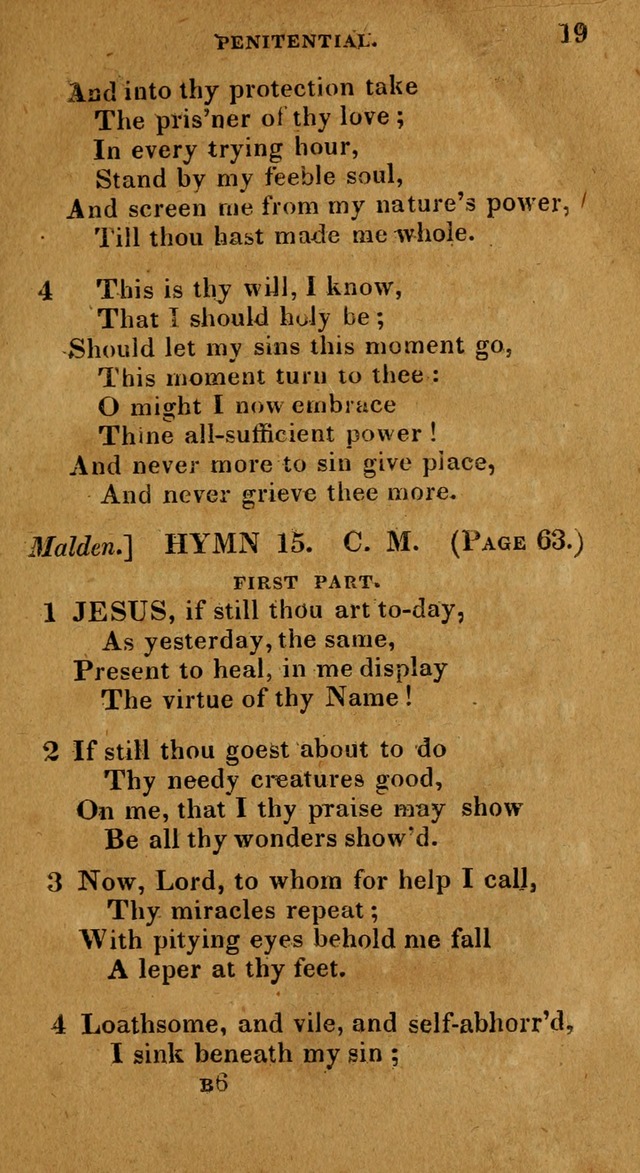 The Reformed Methodist Pocket Hymnal: Revised: collected from various authors. Designed for the worship of God in all Christian churches. page 19