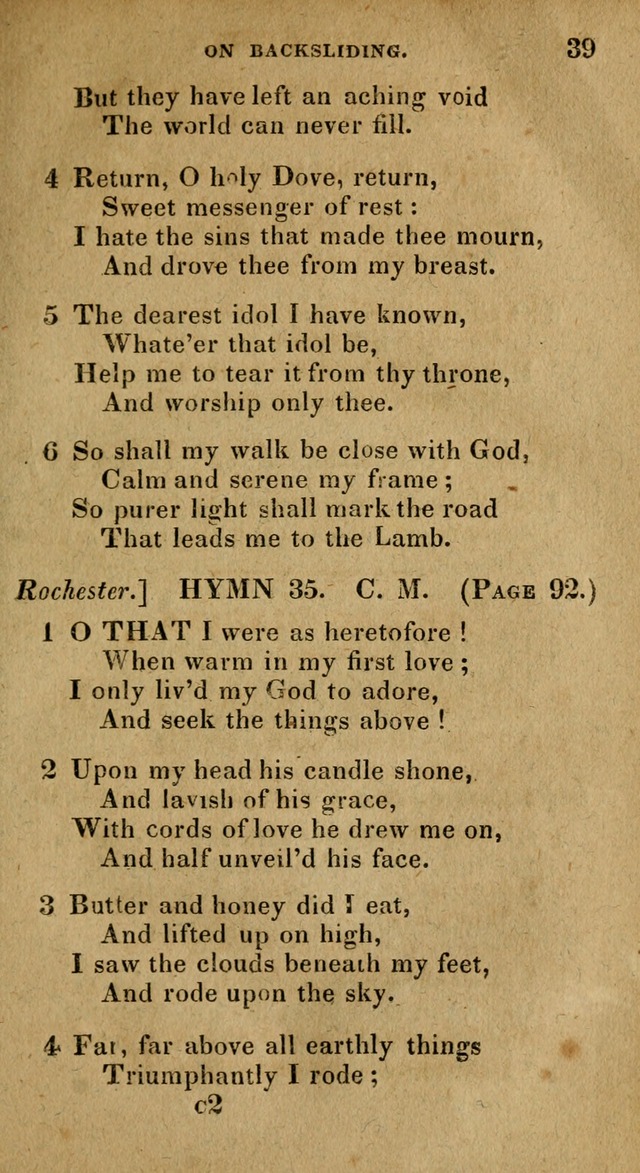 The Reformed Methodist Pocket Hymnal: Revised: collected from various authors. Designed for the worship of God in all Christian churches. page 39