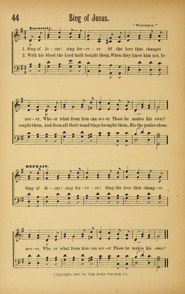 Royal Praise for the Sunday School: a collection of new and selected gospel songs. With a clear and concise course of instruction in the elements of music page 43