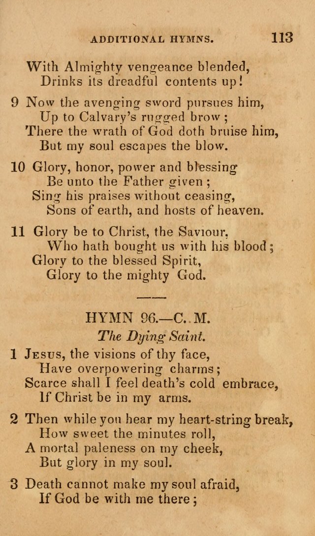 The Religious Songster: being a choice selection of hymns, adapted to the public and private devotions of Christians of all denominations: suitable to be used at missionary, temperance . . . page 117
