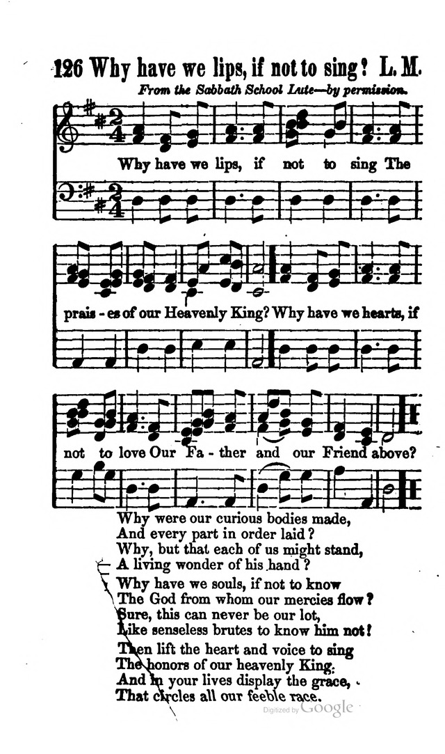 A Service Book: with a selection of tunes and hymns for Sabbath schools (6th ed.) page 126