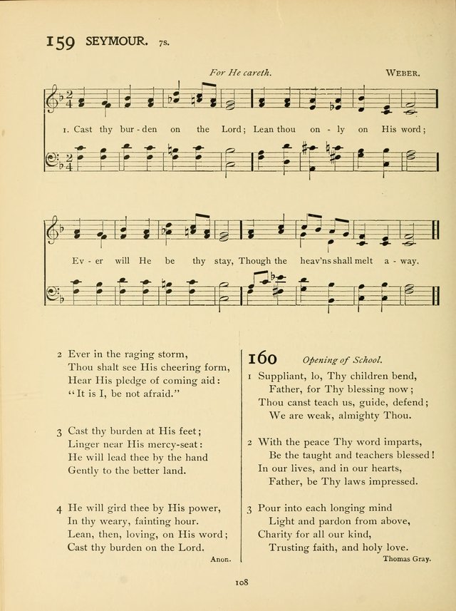 School and College Hymnal: a collection of hymns and of selections for responsive readings page 110