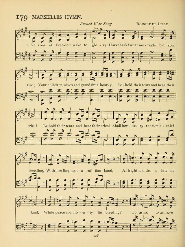 School and College Hymnal: a collection of hymns and of selections for responsive readings page 130