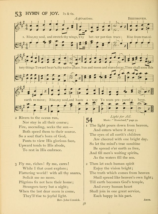 School and College Hymnal: a collection of hymns and of selections for responsive readings page 40