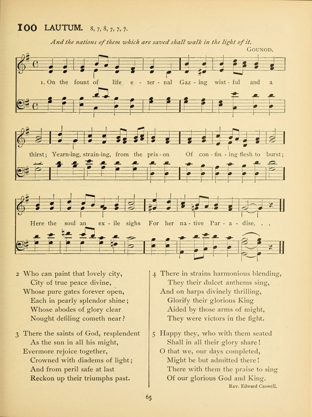 School and College Hymnal: a collection of hymns and of selections for responsive readings page 67